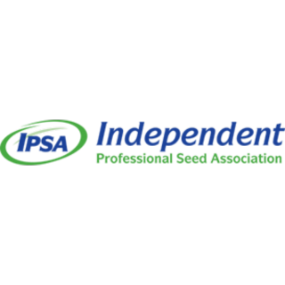 Logo for Independent. The acronym "IPSA" is in purple letter enclosed in a green oval on the left. The words "Independent Professional Seed Association" span to the right.