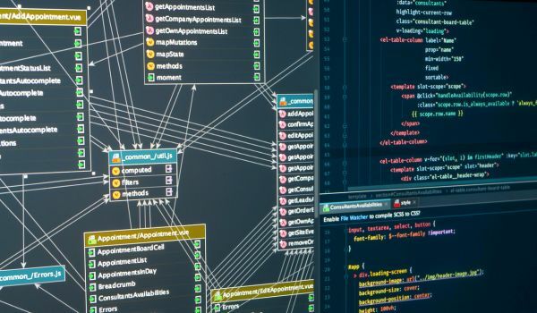 An example image showing the background connections that occur from writing code for FileMaker web apps.